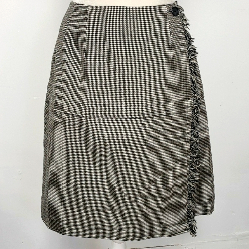 Harve Benard Collection Kilt 100% Wool Black & White Houndstooth 28" Waist EUC